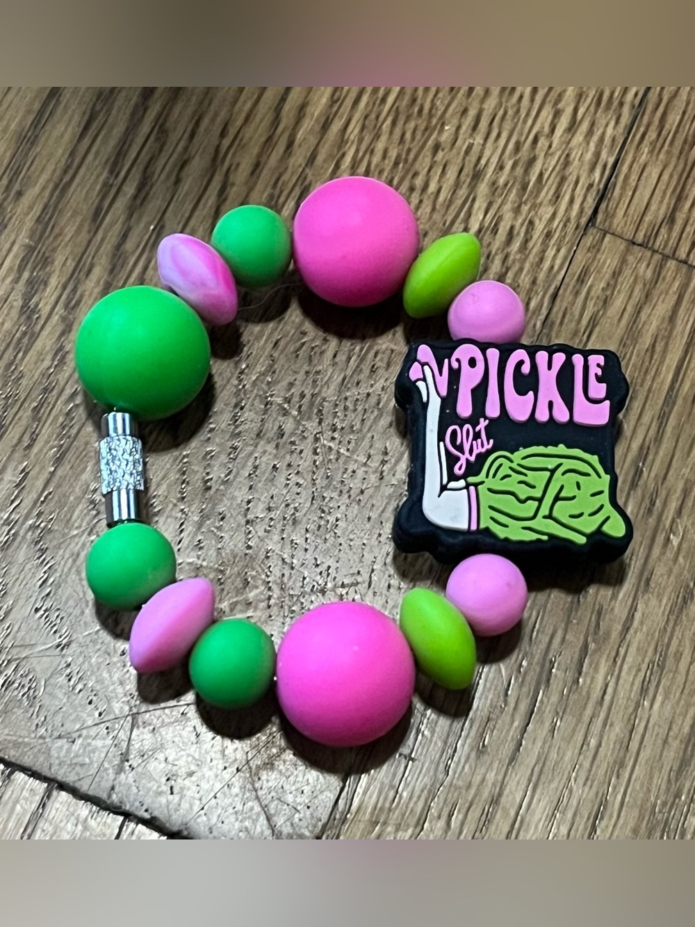 Handmade funny sarcastic pickle $lut Stanley Cup Charm Tumbler cup accessory
